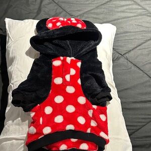 Red and Black Minnie Polka Dot Dog Hoodie
